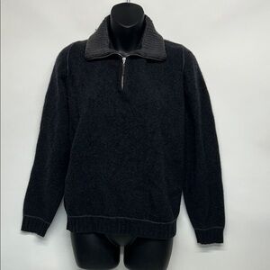 Gran Sasso women’s  Charcoal Zip-Up Sweater small cashmere made in Italy